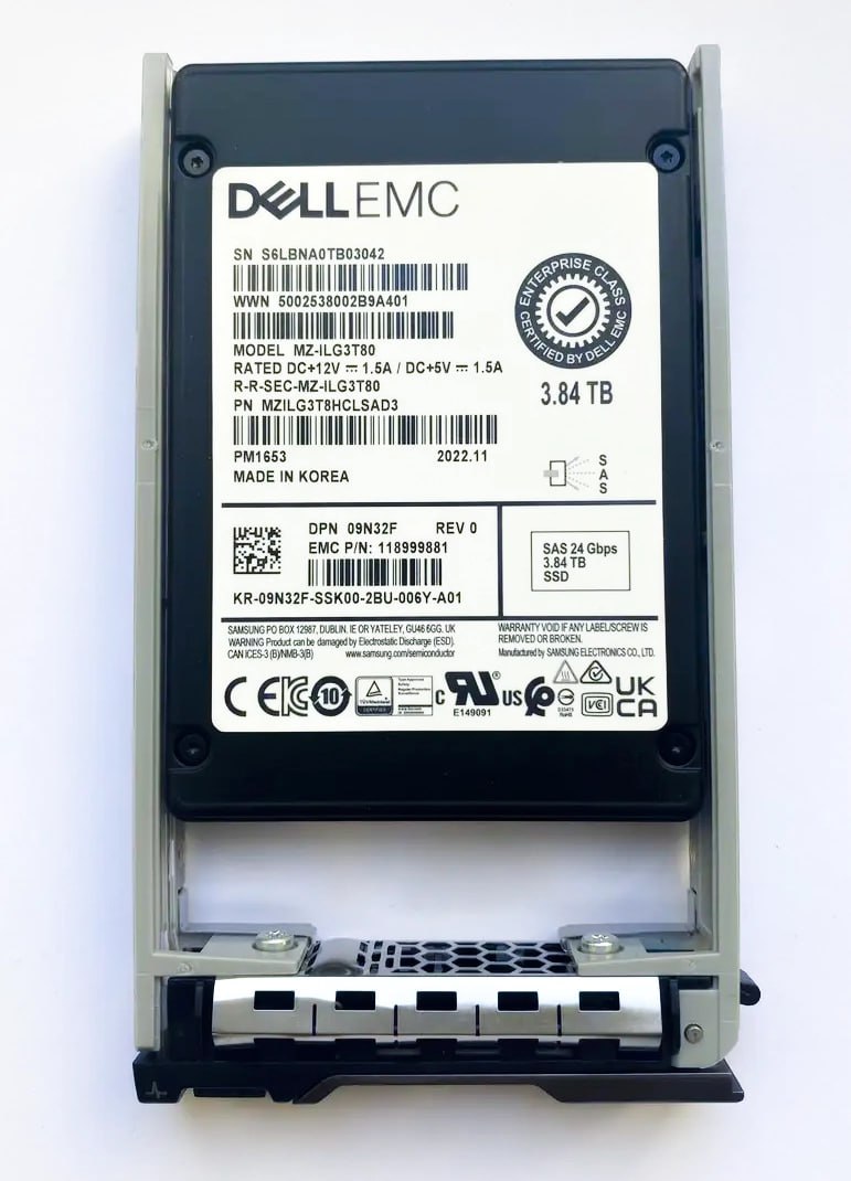 SAMSUNG PM1653 SSD 2.5" SAS 24Gbps 3,84TB MZILG3T8HCLSAD3 / MZ-ILG3T80 (брендований DELL 09N32F)